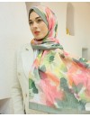 Desenay Çiçek Desenli Kraş Şal Kaymaz, Terletmeyen, Nefes Alan Hafif Şal 01