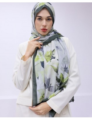 Desenay Çiçek Desenli Kraş Şal Kaymaz, Terletmeyen, Nefes Alan Hafif Şal 04