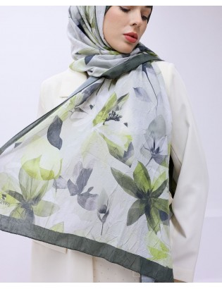 Desenay Çiçek Desenli Kraş Şal Kaymaz, Terletmeyen, Nefes Alan Hafif Şal 04