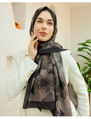 Desenay Çiçek Desenli Kraş Şal Kaymaz, Terletmeyen, Nefes Alan Hafif Şal 07
