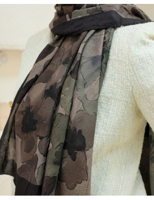 Desenay Çiçek Desenli Kraş Şal Kaymaz, Terletmeyen, Nefes Alan Hafif Şal 07