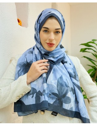 Desenay Çiçek Desenli Kraş Şal Kaymaz, Terletmeyen, Nefes Alan Hafif Şal 08