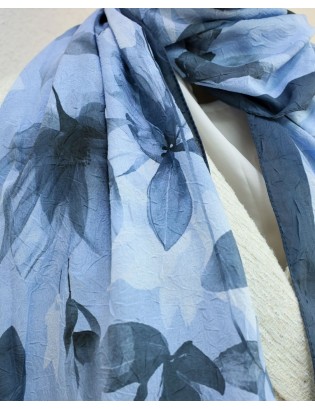 Desenay Çiçek Desenli Kraş Şal Kaymaz, Terletmeyen, Nefes Alan Hafif Şal 08