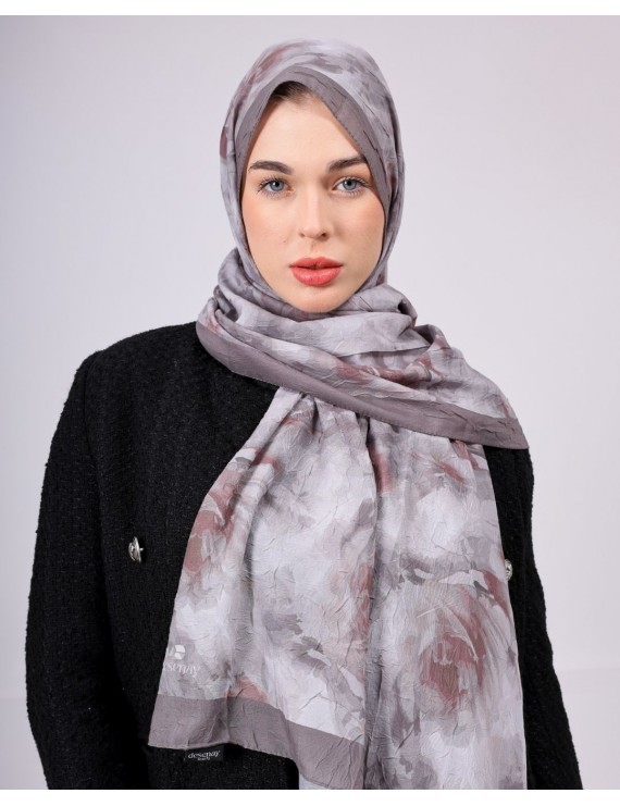 Desenay Çiçek Desenli Kraş Şal Kaymaz, Terletmeyen, Nefes Alan Hafif Şal 09