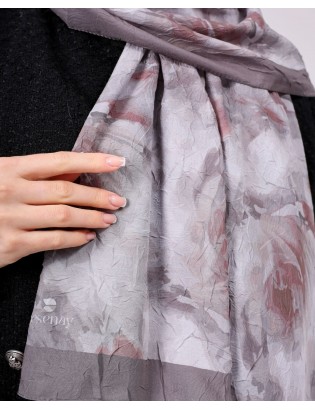 Desenay Çiçek Desenli Kraş Şal Kaymaz, Terletmeyen, Nefes Alan Hafif Şal 09