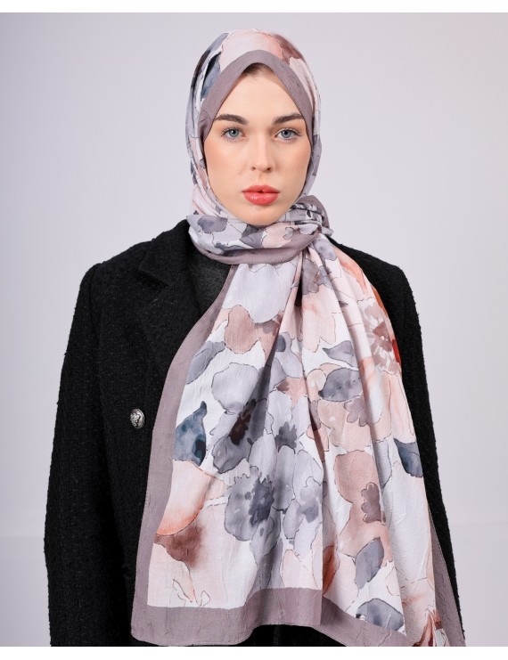 Desenay Çiçek Desenli Kraş Şal Kaymaz, Terletmeyen, Nefes Alan Hafif Şal 13