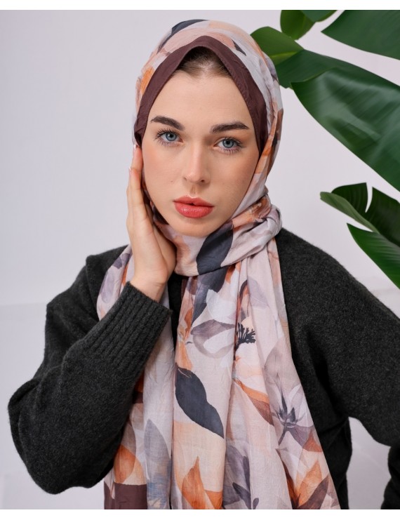 Desenay Çiçek Desenli Kraş Şal Kaymaz, Terletmeyen, Nefes Alan Hafif Şal 14