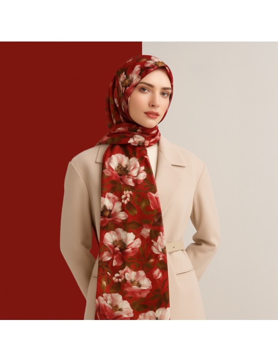 Desenay Nora Bordo Çiçekli Şal