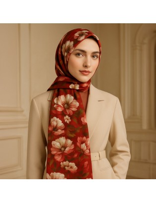 Desenay Nora Bordo Çiçekli Şal