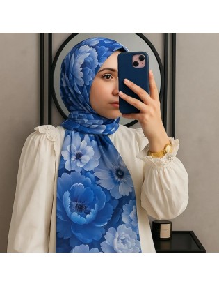 Desenay Nora Güllü Mavi Şal